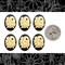 Floral Skull Cameos - Six Black and Cream 25mm x 18mm Resin Cameos - CAM158